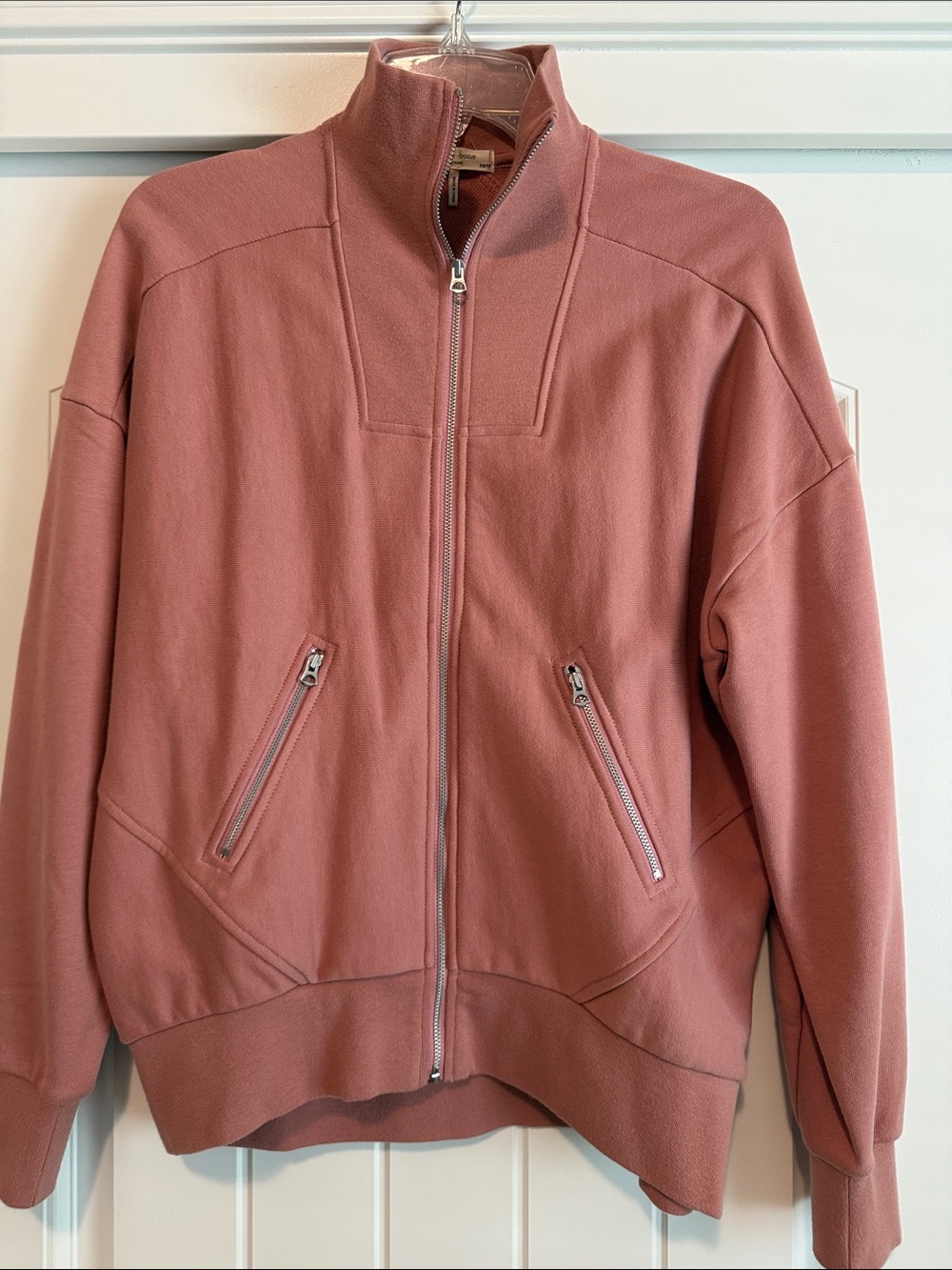 Rag & Bone City Zip Sweatshirt Jacket Dusty Rose